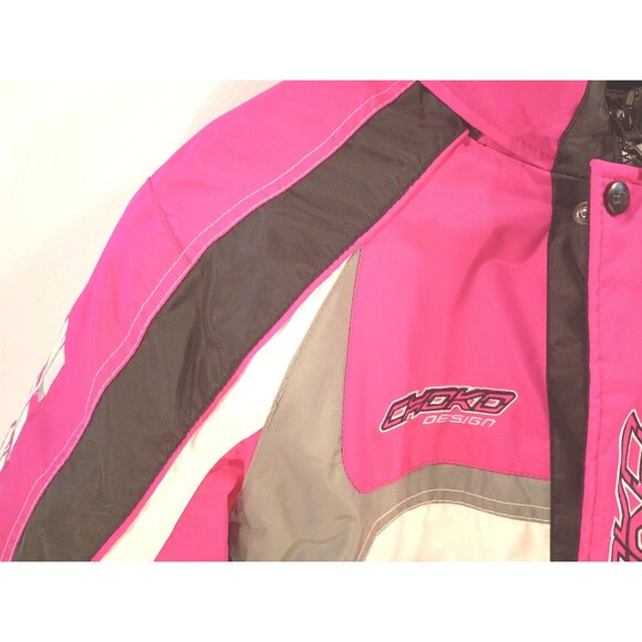 Choko Hot Pink Racing Snowmobile Jacket Women's 18 Powersports Waterproof HR4 - Picture 3 of 16